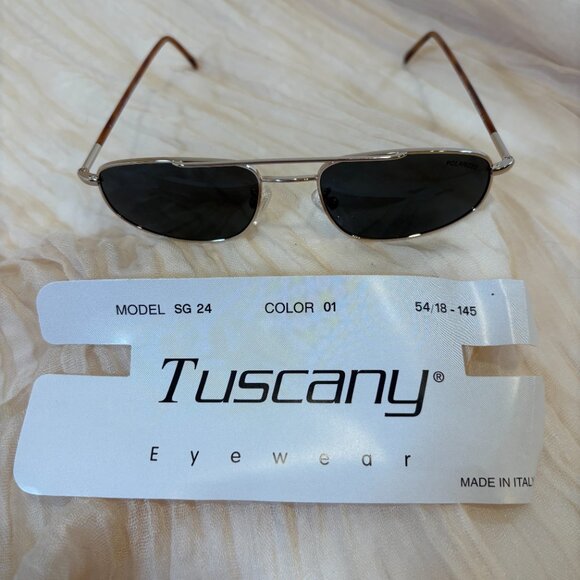 Tuscany Small Oval Aviator Smoke Gray Tinted Sunglasses SG24 - Picture 5 of 7